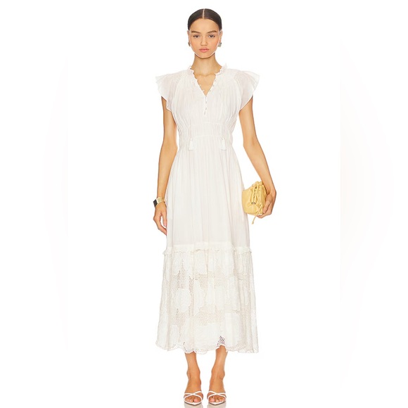 Cleobella Dresses & Skirts - Cleobella NWT Revolve Boho Organic Cotton Ivory Kirsten Maxi Dress - Small